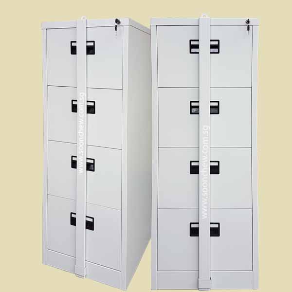 4 drawers filing cabinets with locking bar