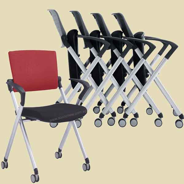 training chairs with castors wheels and armrest