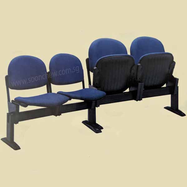 Public waiting area chair with foldable seat