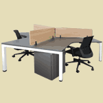 L-shape workstation table with divider screen