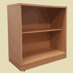 open shelf cabinet in wood
