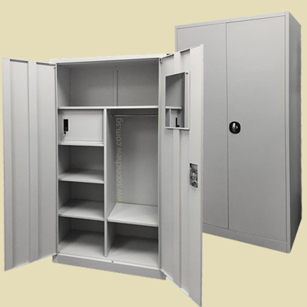 dormitory cupboard with shelves and morror