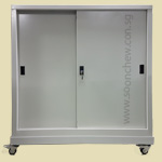 office steel cabinets on movable trolley