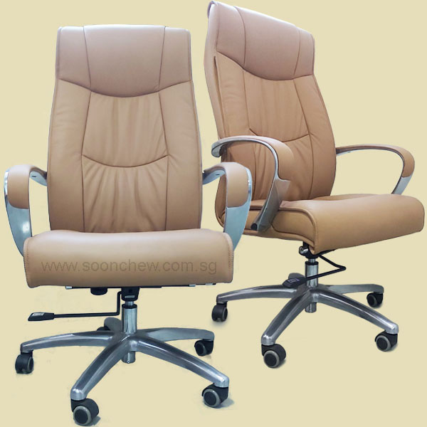 brown-color-leather-office-chair | Singapore