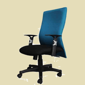 Mid back office chair with adjustable tilting backrest
