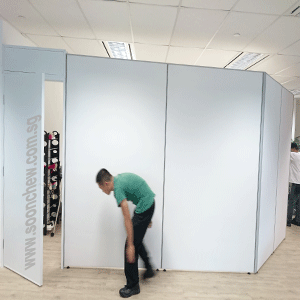 Detachable and reusable system office partition wall with doors 