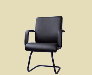 Office leather chair for visitors with cantilever leg
