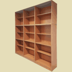 High open shelf wooden filing cabinet