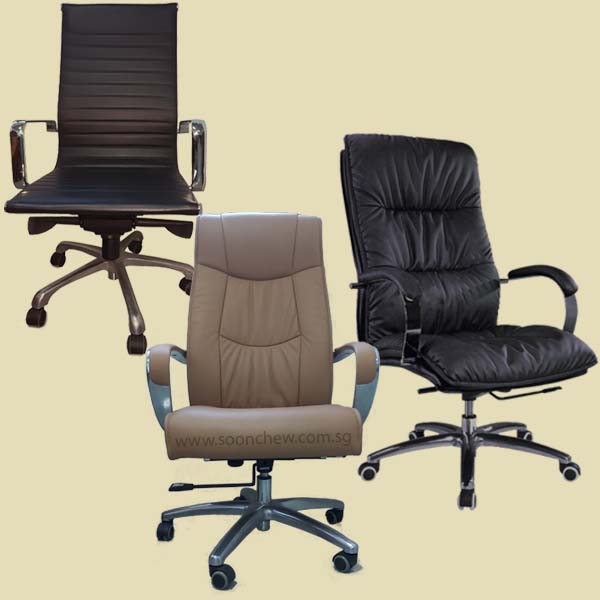 office chairs in leather upholstery