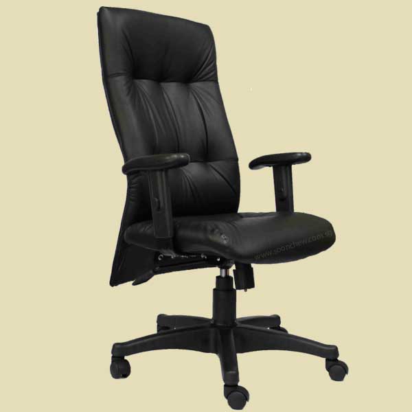 high back office chairs in genuine leather 