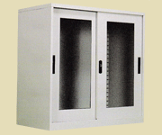 metal filing cabinets with sliding glass doors