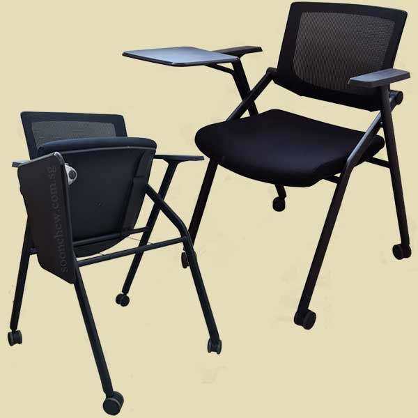 training-chair-with-writing-pad-and-mesh-backrest-and-castor-wheels