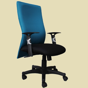mid-back fabric office chair with roller castors