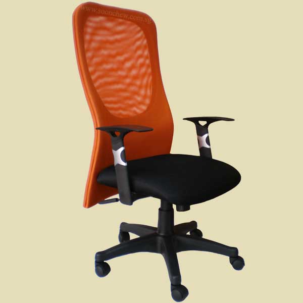 high back mesh office chair in red, orange, blue, brown or green color