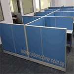 Office workstations with low partition