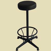 high bar stool with foot-rest and round cushion seat