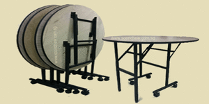 foldable tables with castor wheels
