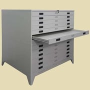 cabinet with drawers for large format blueprints and drawings like architectural plan drawing, maps and other large size paper documents.